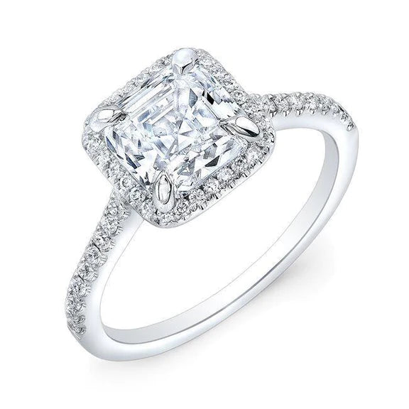 Bague de fiançailles Authentique diamant 2.23 carats Halo