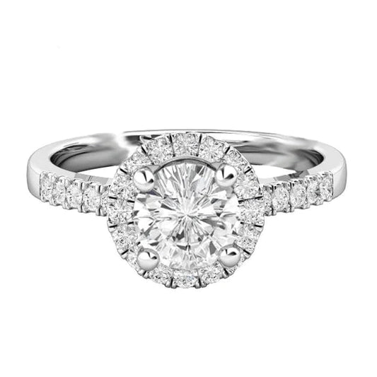 Bague de fiançailles Authentique diamant halo 5.10 carats 14K