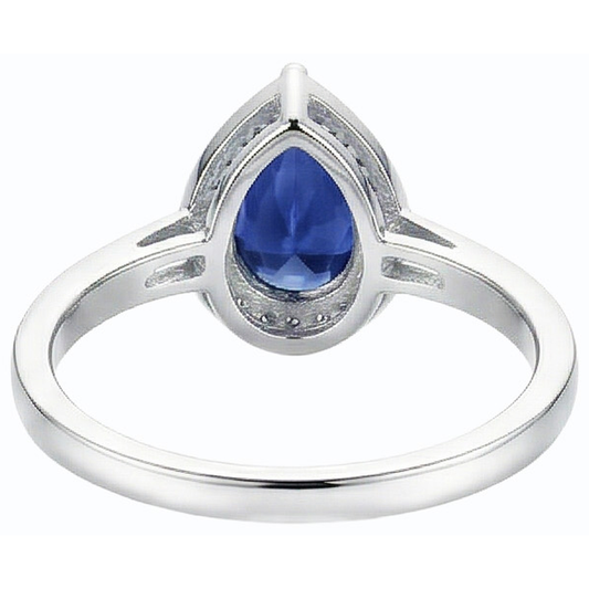 naturel pear diamant 3.50carats bague angle de côté