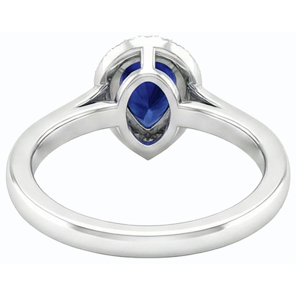 naturel pear diamant 2.50carats bague angle de côté