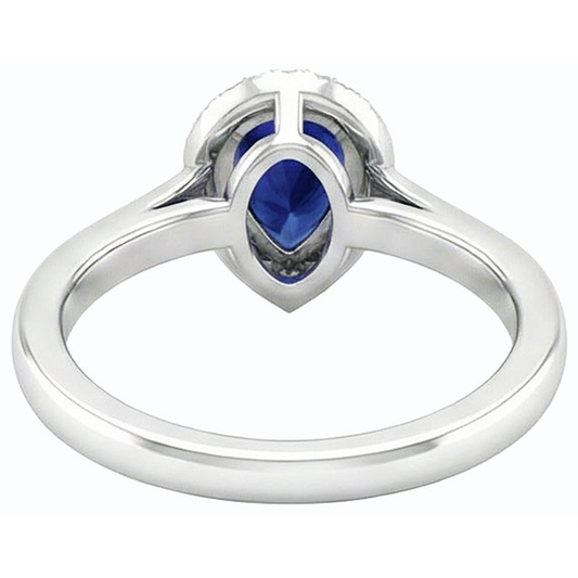 naturel pear diamant 2.50carats bague angle de côté