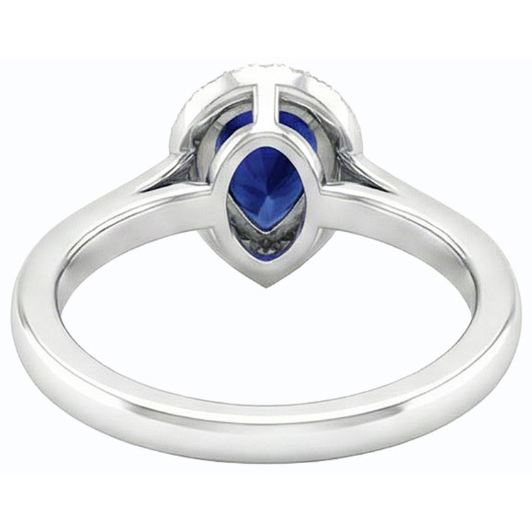 naturel pear diamant 2.50carats bague angle de côté