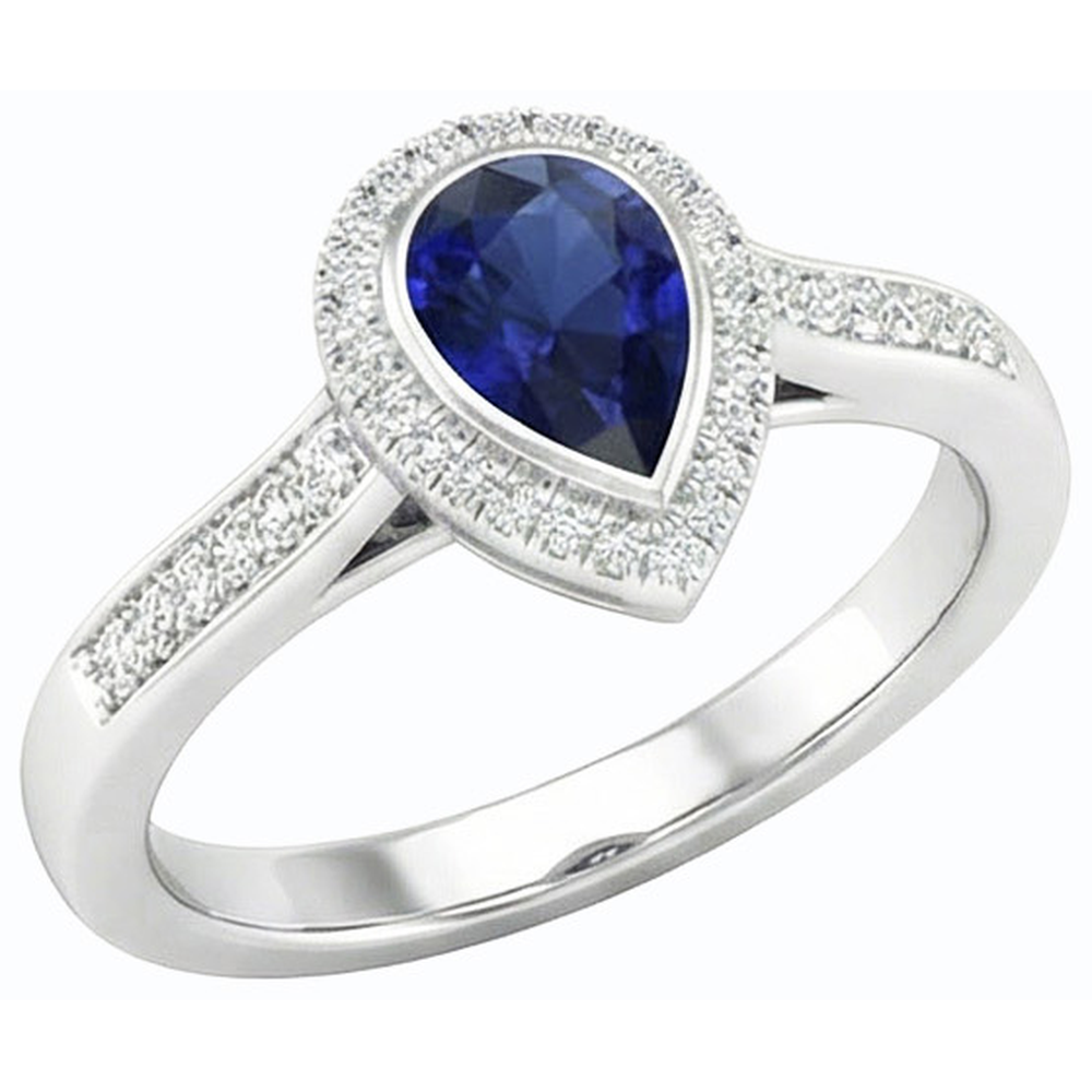 naturel pear diamant 2.50carats bague détail rapproché