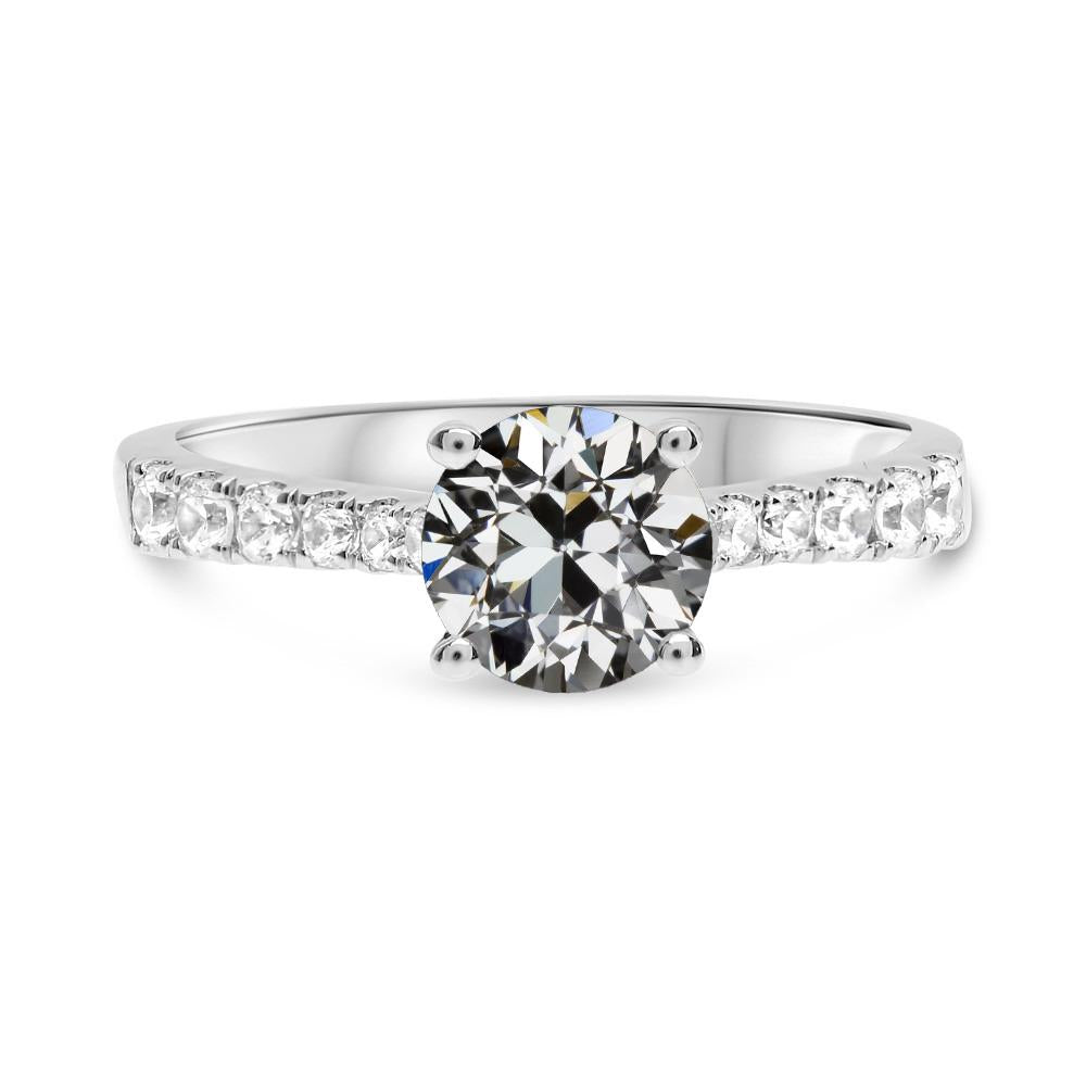 Bague de fiançailles Naturel diamant taille ancienne pour femme en or 3.50 carats