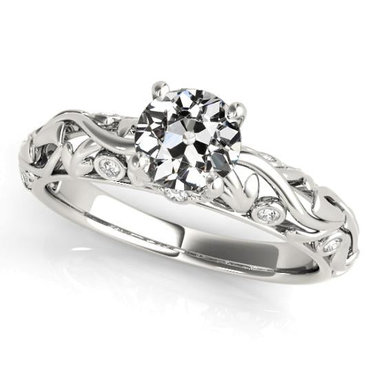 Bague de fiançailles Réel Diamant Taille Ancienne Style Vintage 2.50 Carats