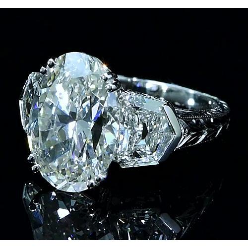 Bague de fiançailles Réel diamant 3 pierres 8 carats bijoux de style vintage 