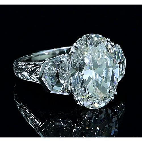 Bague de fiançailles Réel diamant 3 pierres 8 carats bijoux de style nouveau