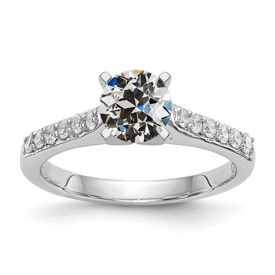 Bague de fiançailles Réel diamant ancien mineur 4 griffes sertie de bijoux en or 2.75 carats