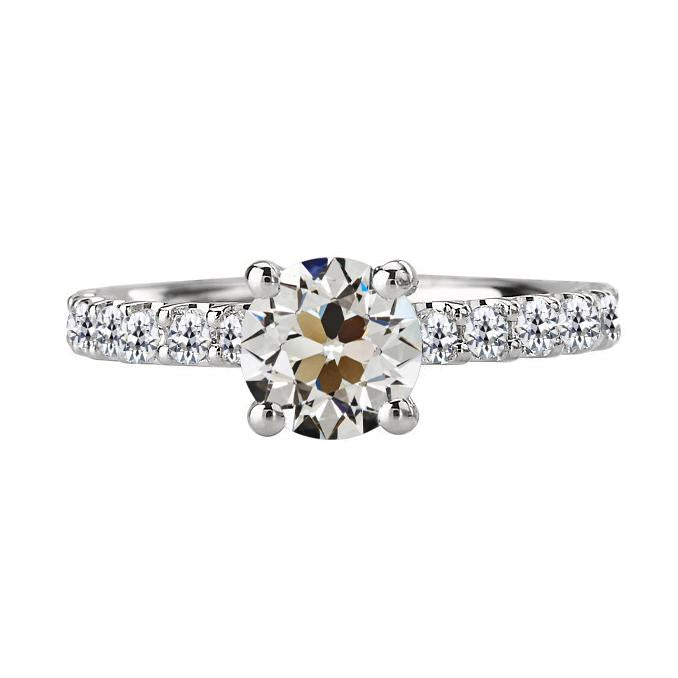 Bague de fiançailles Réel diamant rond ancien mineur 4.50 carats