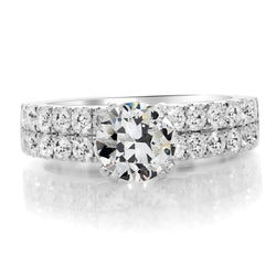 Bague de fiançailles Réel diamant taille ancienne ronde bijoux en or 10.50 carats