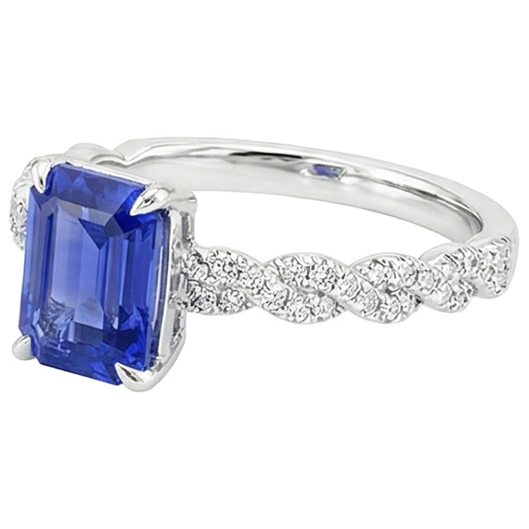 naturel diamant 4.50carats bague vue de profil