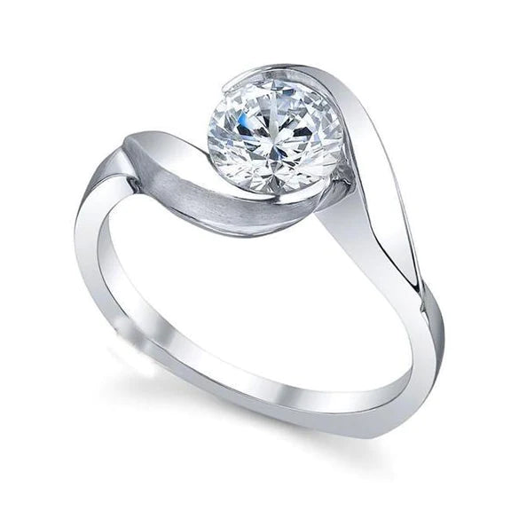 Bague de fiançailles avec Réel diamants de 2.25 cts et diamants sertis clos solitaire