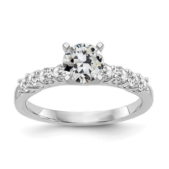 Bague de fiançailles avec accents Vieux mineur serti de griffes de Réel diamants 2.50 carats