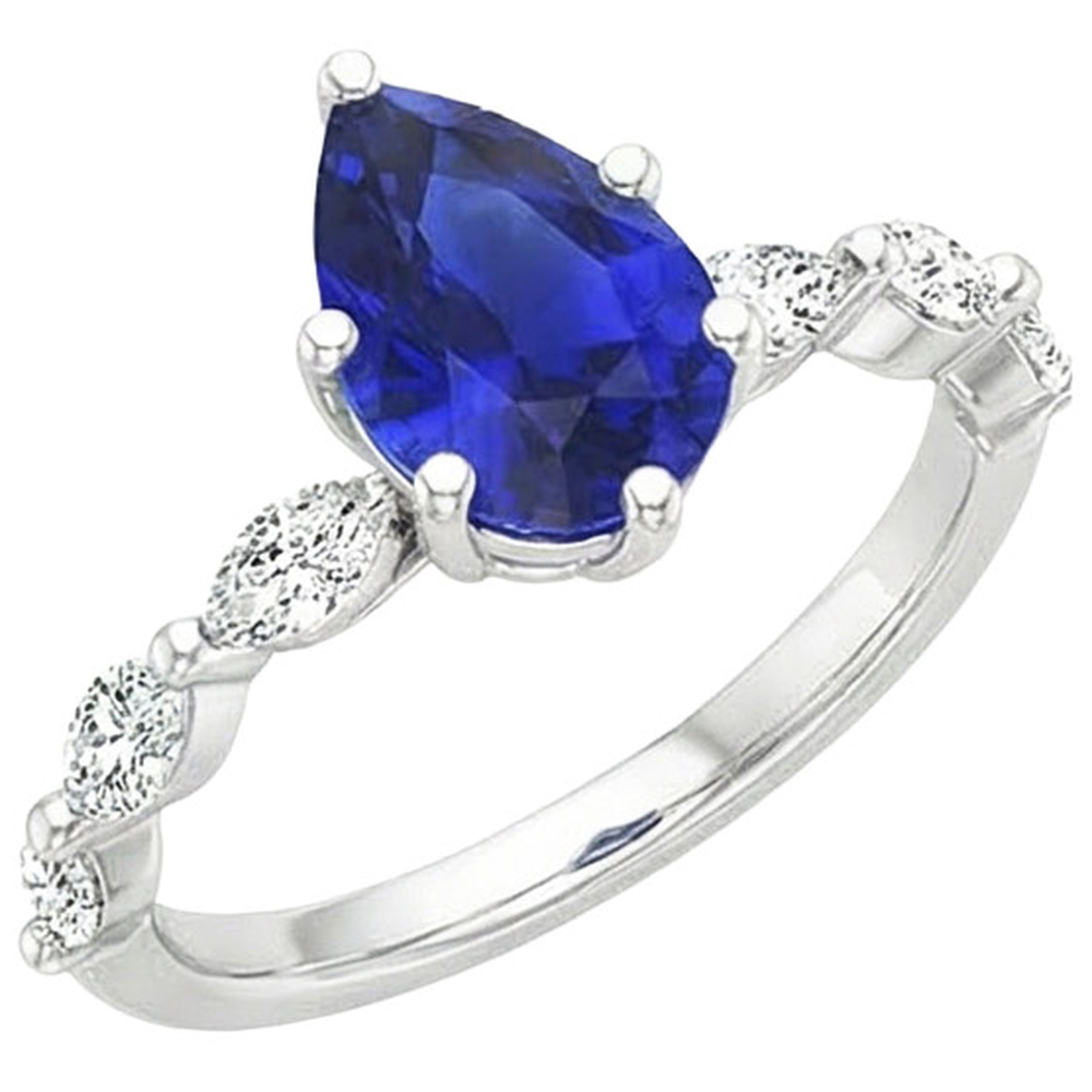 naturel marquise diamant 3.75carats bague vue de dessus