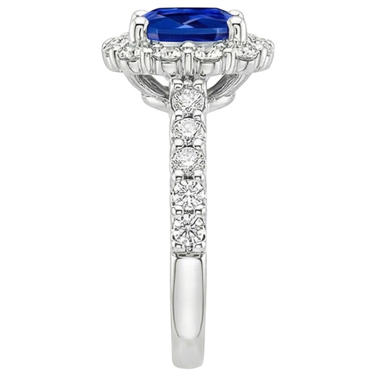 naturel round diamant 3.25carats bague vue de profil