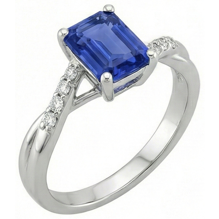 naturel diamant 3.25carats bague angle de côté