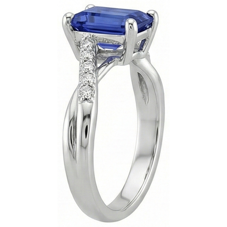 naturel diamant 3.25carats bague vue de profil