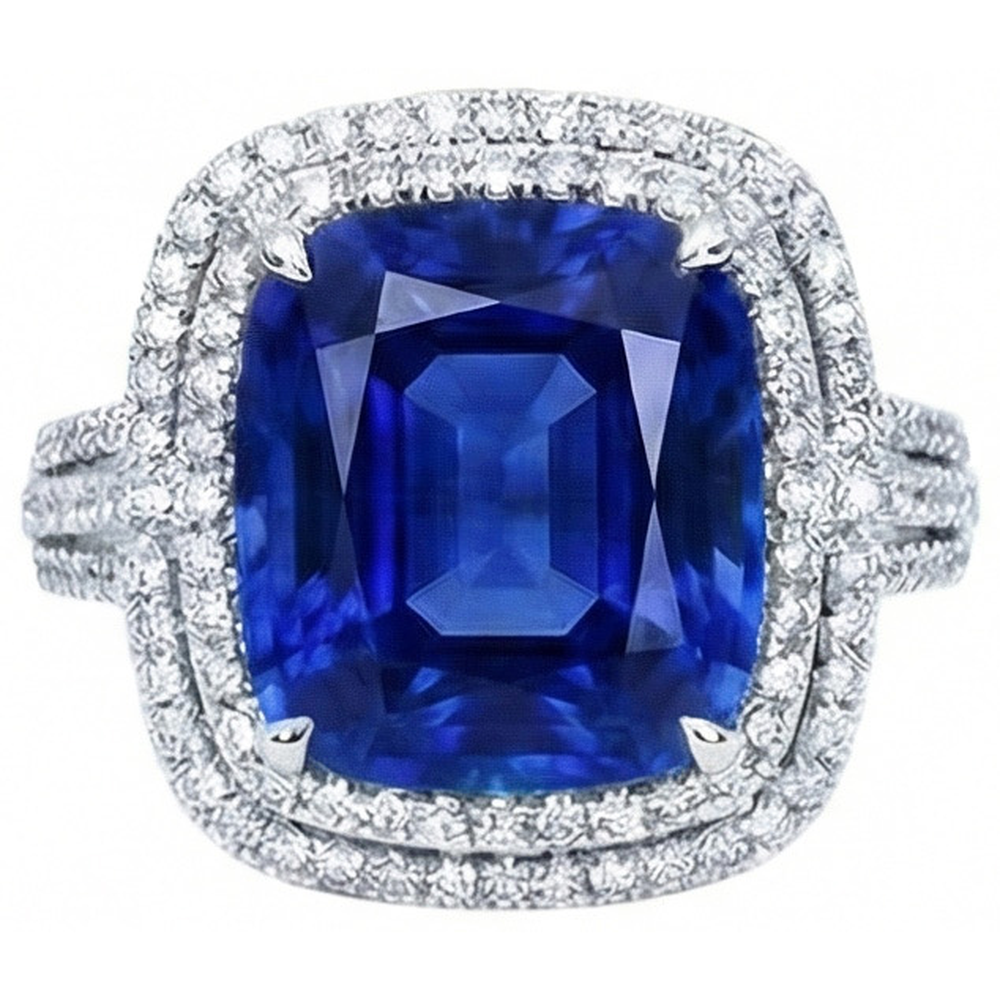 naturel round diamant 4.51carats bague vue de face