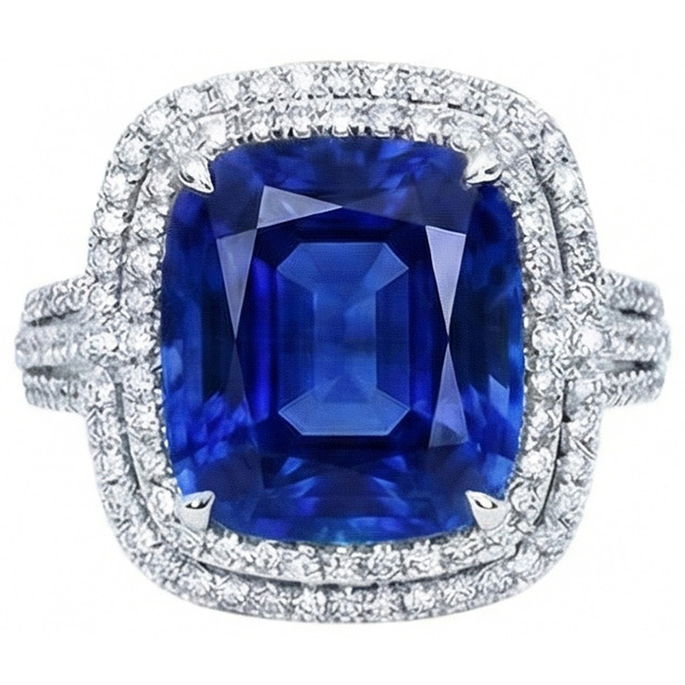 naturel round diamant 4.51carats bague vue de face
