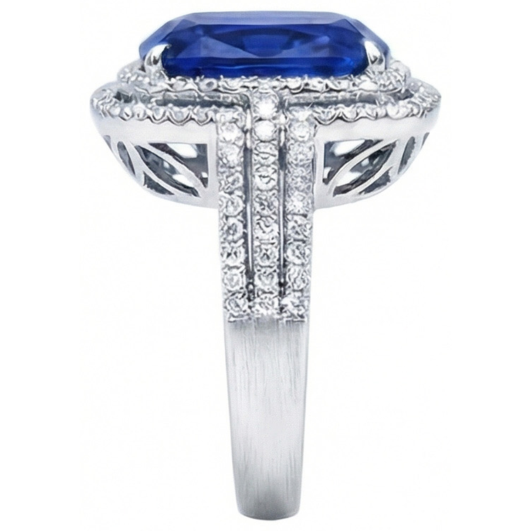 naturel round diamant 4.51carats bague vue de dessus