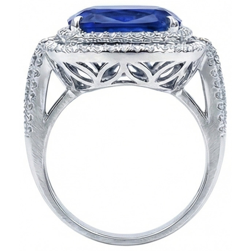 naturel round diamant 4.51carats bague vue de profil