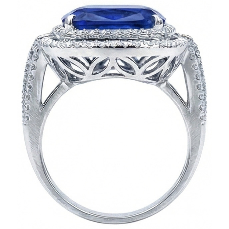 naturel round diamant 4.51carats bague vue de profil