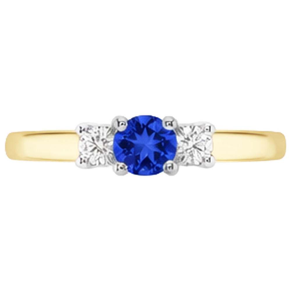 naturel round tanzanite 2carats bague angle de côté