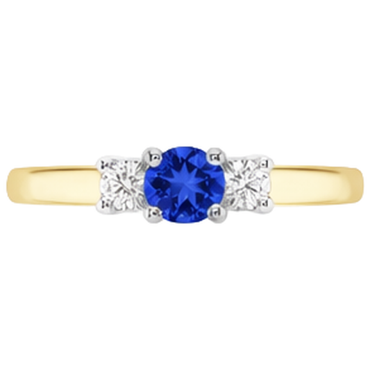 naturel round tanzanite 2carats bague angle de côté