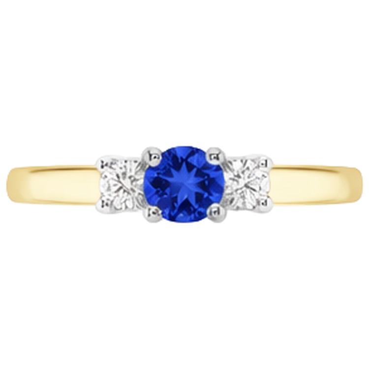 naturel round tanzanite 2carats bague angle de côté