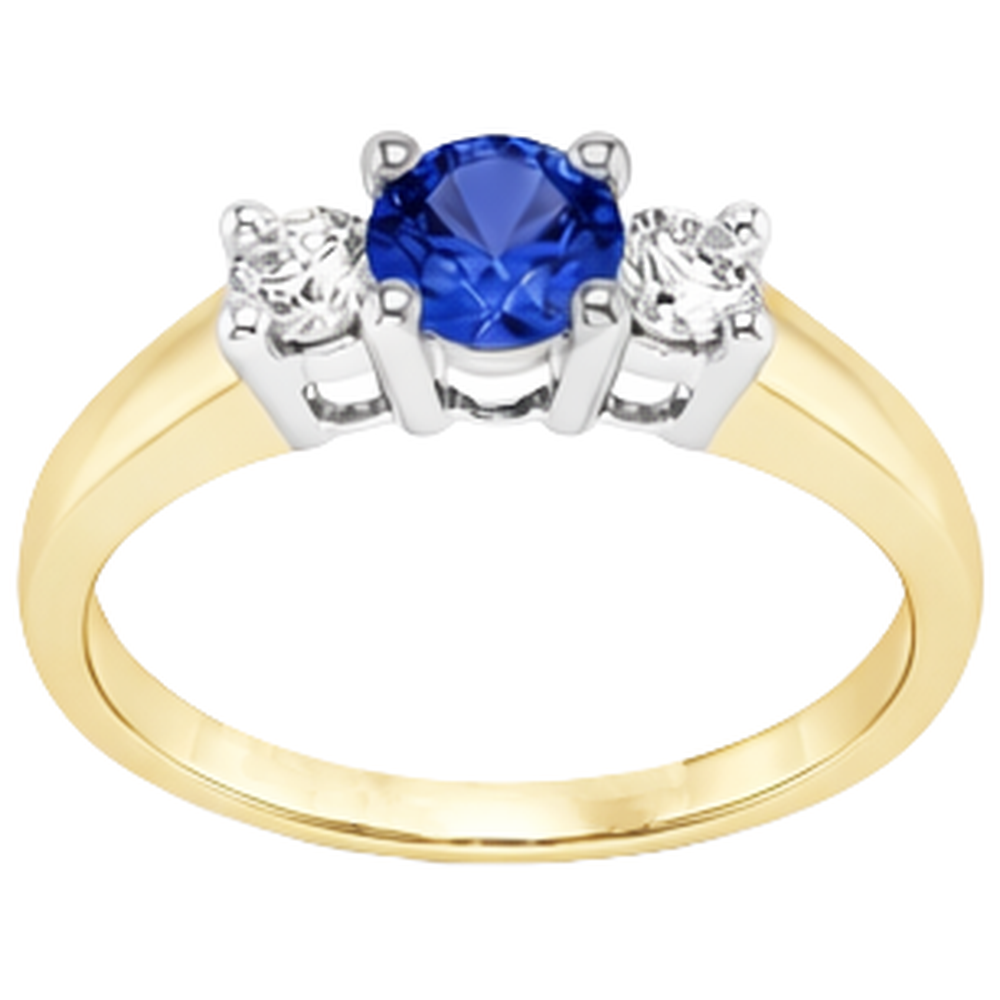 naturel round tanzanite 2carats bague vue de dessus