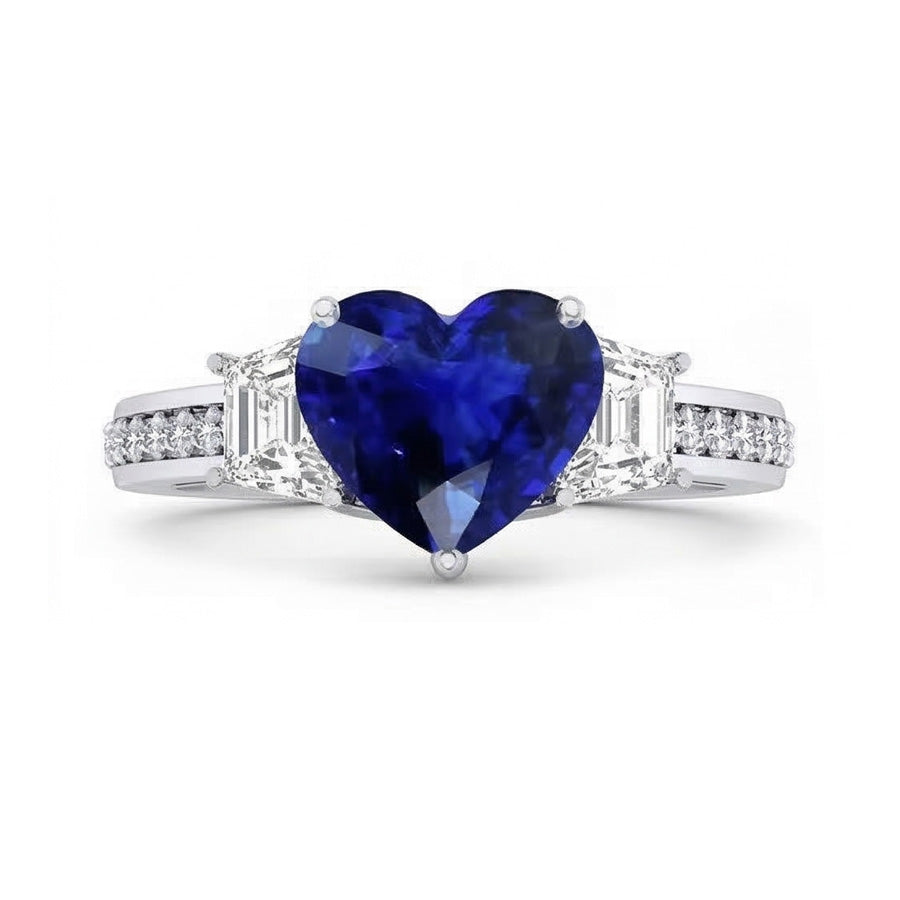 naturel round diamant 4.50carats bague vue de face