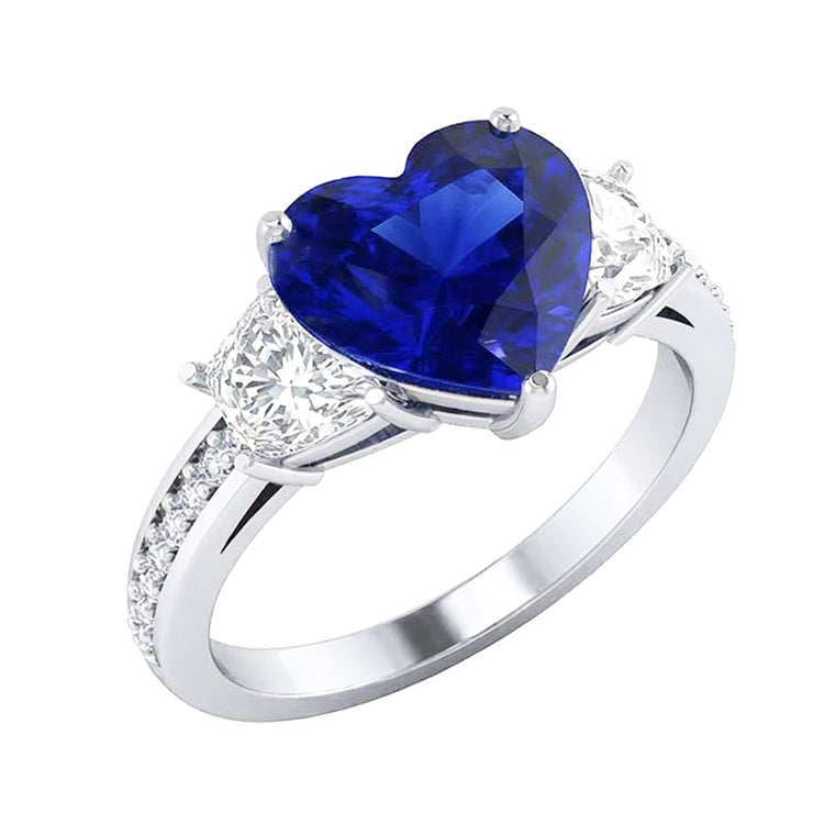 naturel round diamant 4.50carats bague vue de profil