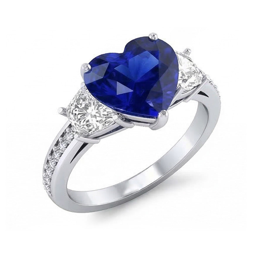 naturel round diamant 4.50carats bague angle de côté