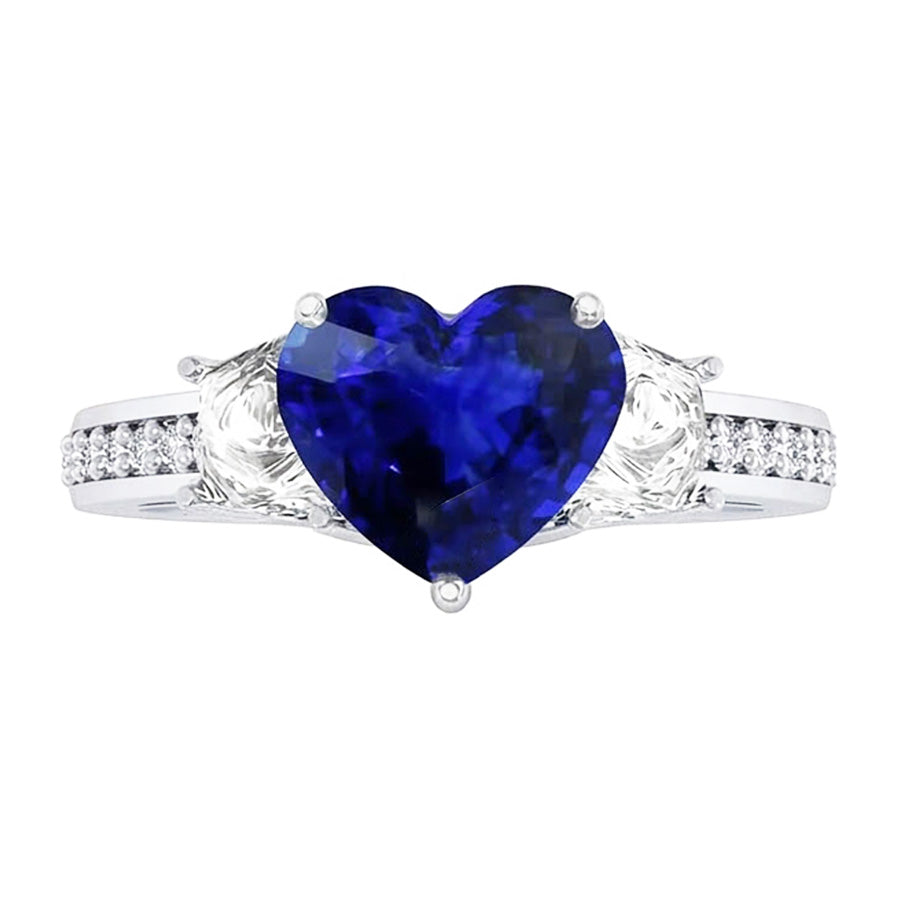 naturel round diamant 4.50carats bague sur blanc