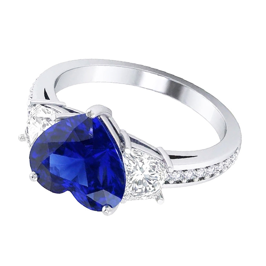 naturel round diamant 4.50carats bague avec accents diamants
