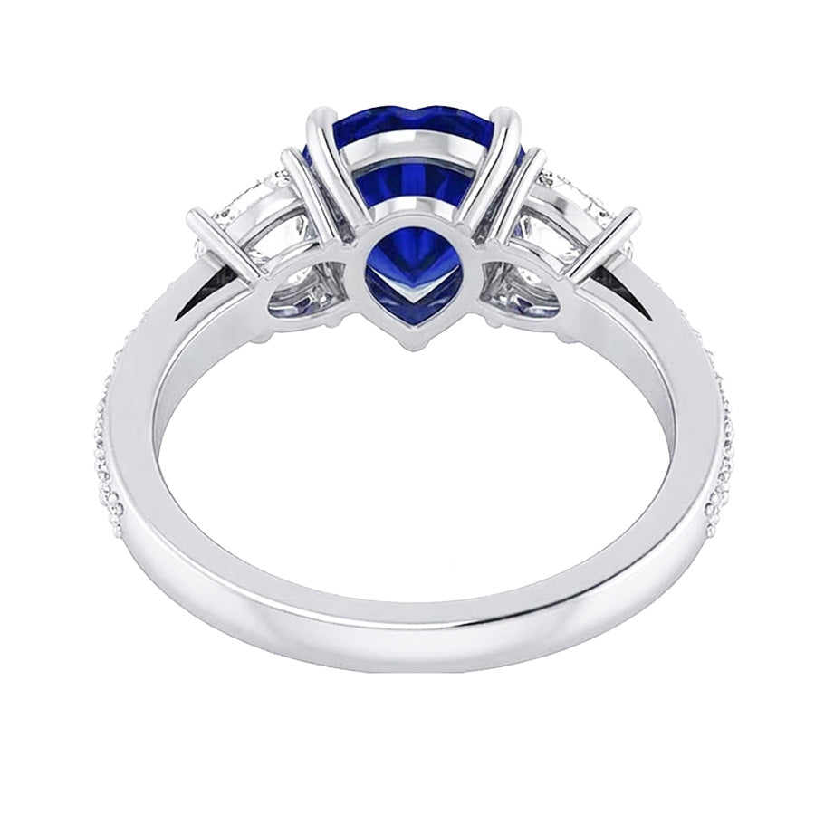 naturel round diamant 4.50carats bague trois quarts