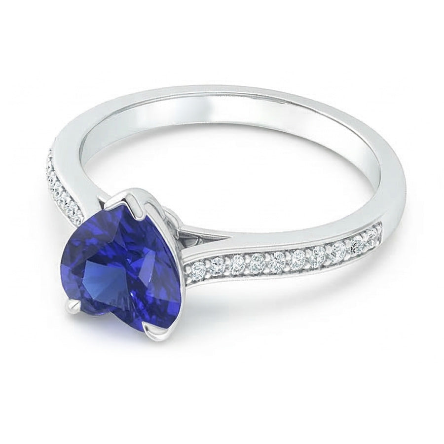naturel round diamant 3carats bague vue de dessus