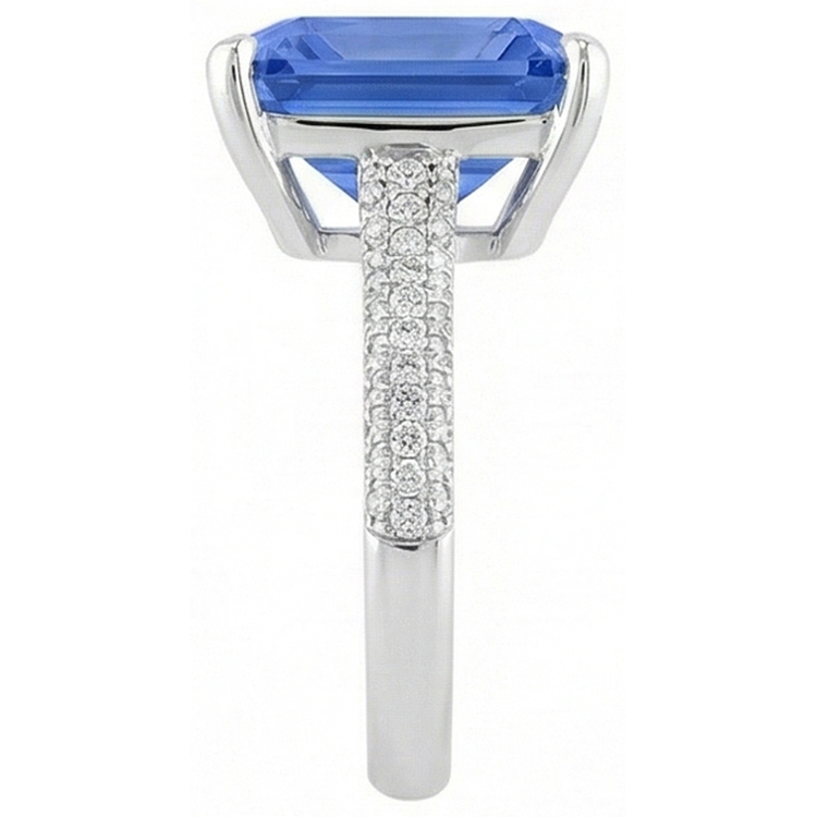 Bague de fiançailles diamant 5 carats bijoux en pierres précieuses saphir radieux