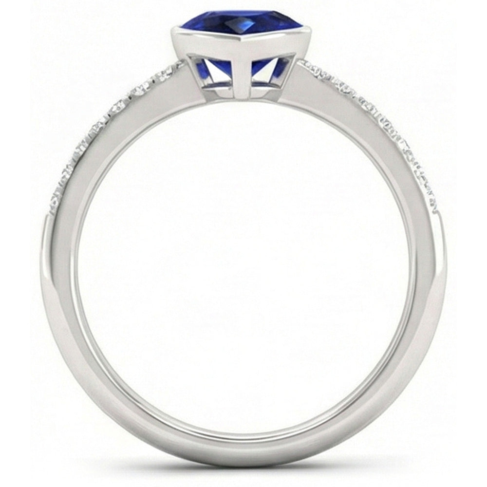 naturel round diamant 2.50carats bague vue de profil