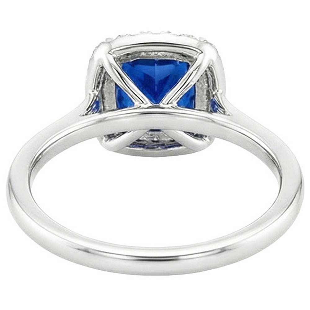 naturel cushion diamant 2.75carats bague angle de côté