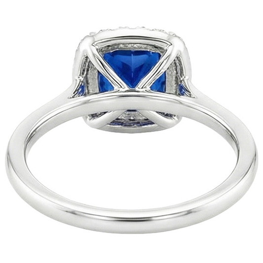 naturel cushion diamant 2.75carats bague angle de côté