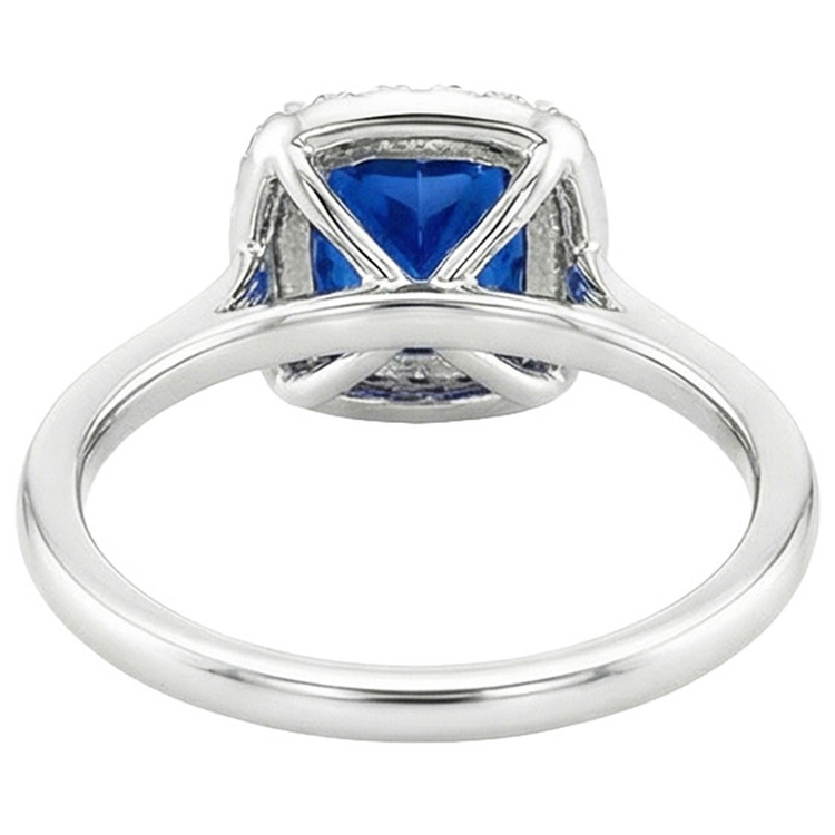naturel cushion diamant 2.75carats bague angle de côté