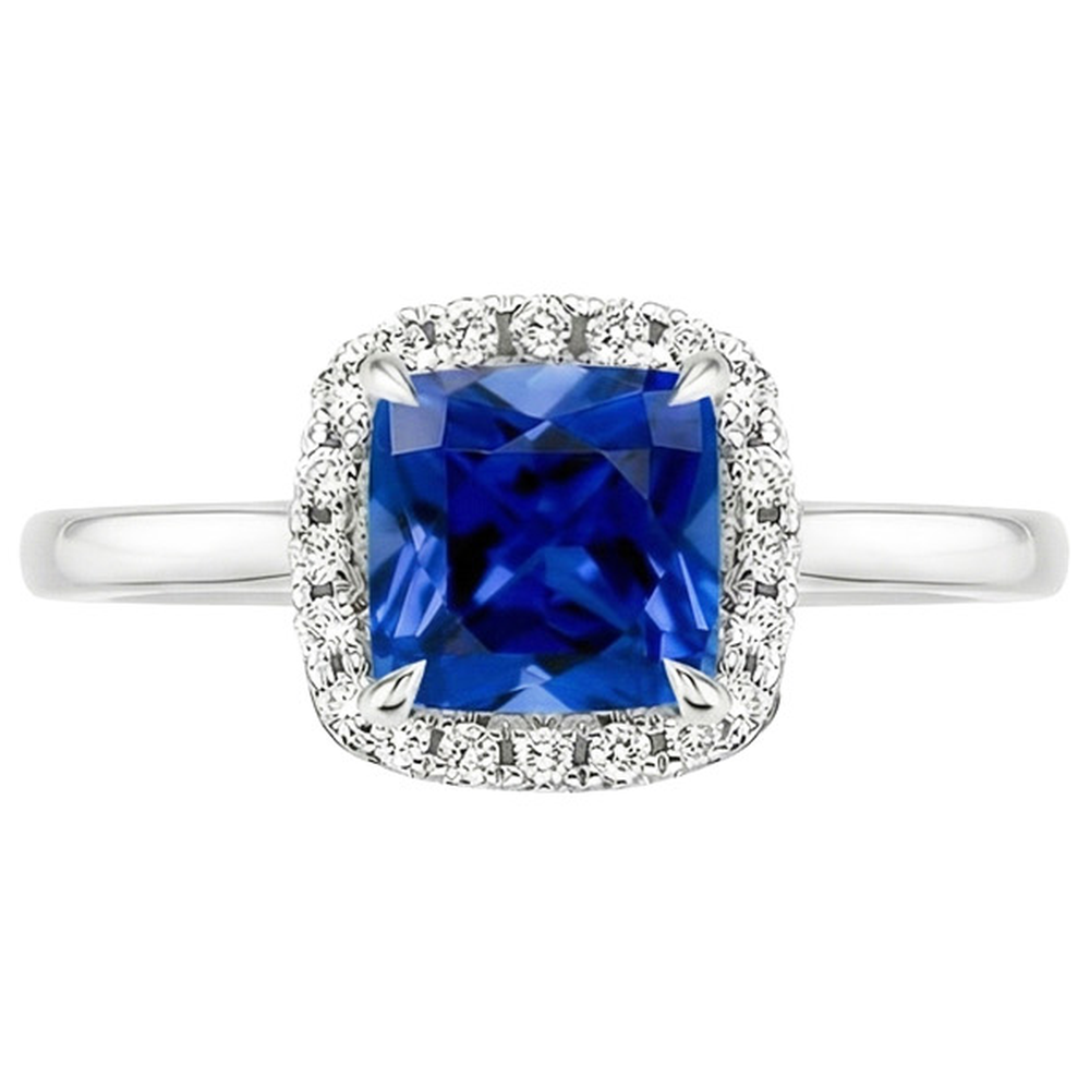 naturel cushion diamant 2.75carats bague vue de profil