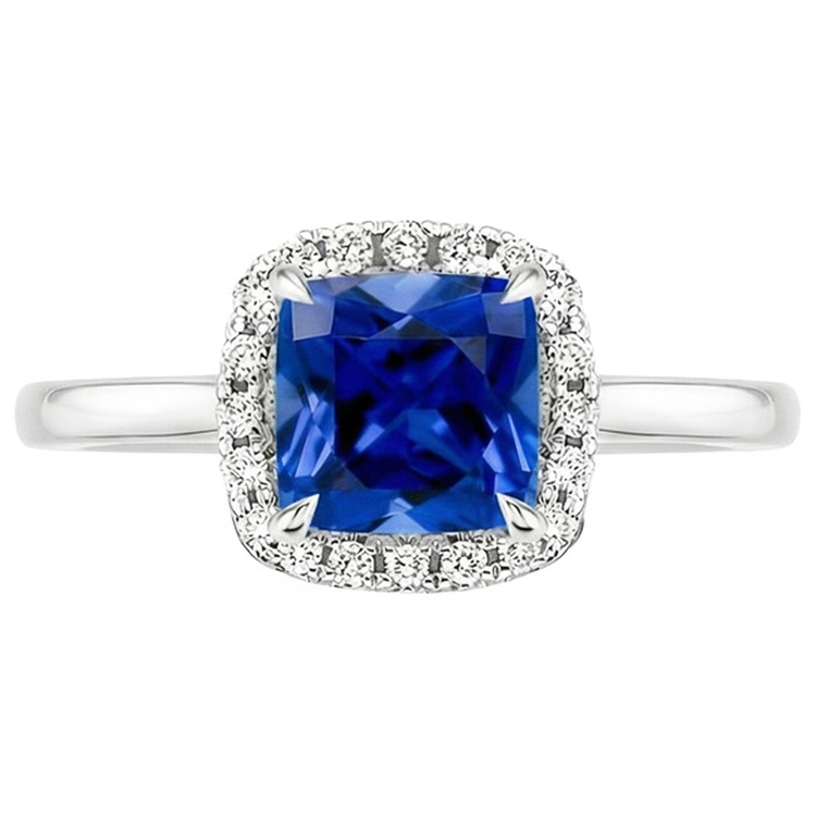 naturel cushion diamant 2.75carats bague vue de profil
