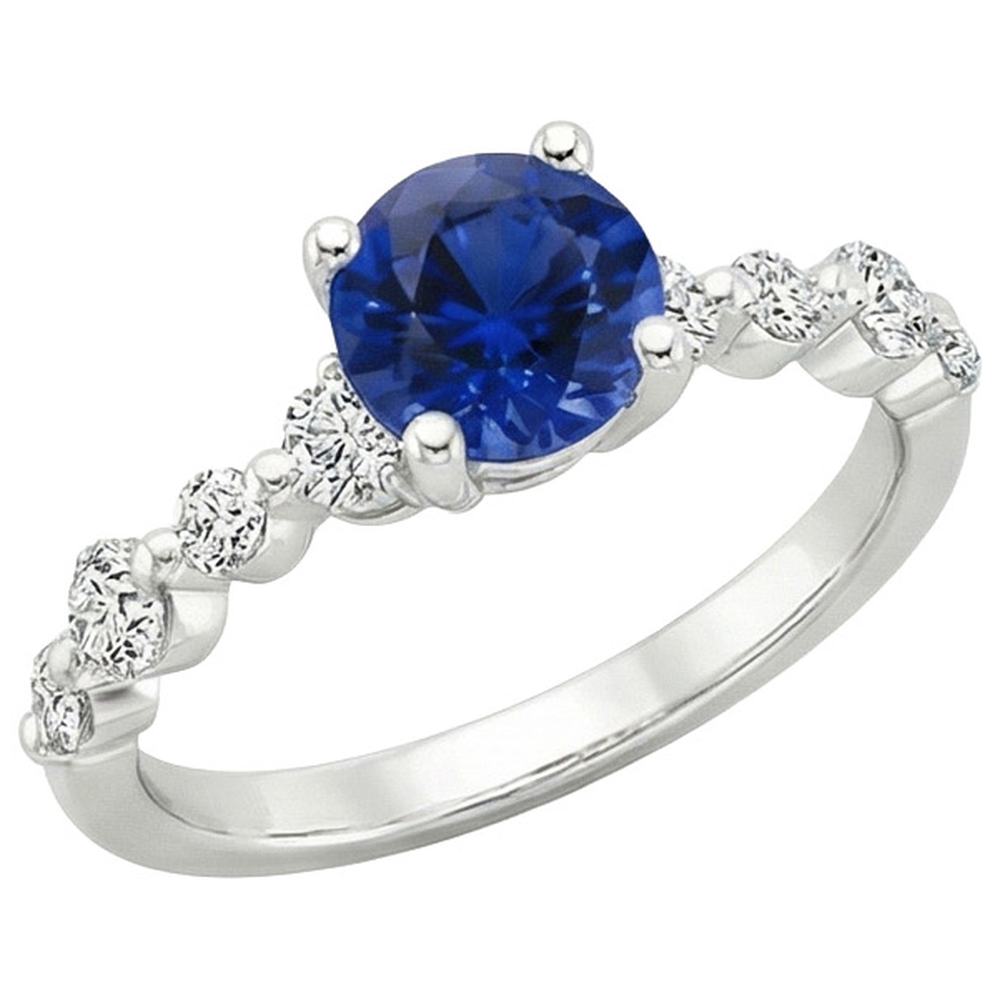 naturel round diamant 3carats bague vue de dessus