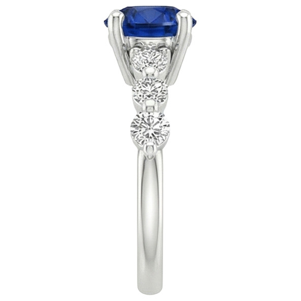naturel round diamant 3carats bague vue de profil