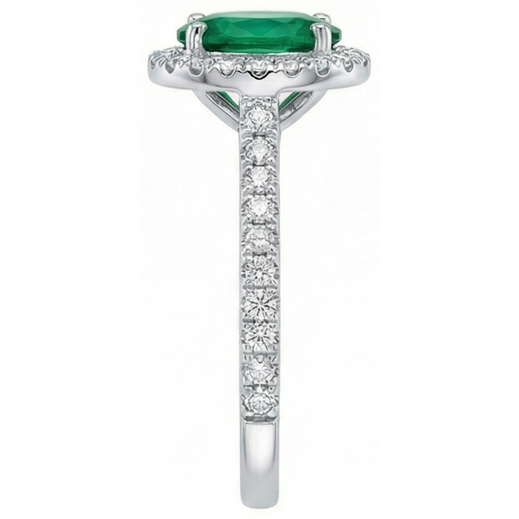 Bague de fiançailles diamant émeraude Vert taille ovale vert de 3.6 ct