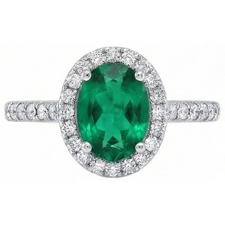 Bague de fiançailles diamant émeraude Vert taille ovale vert de 3.6 ct