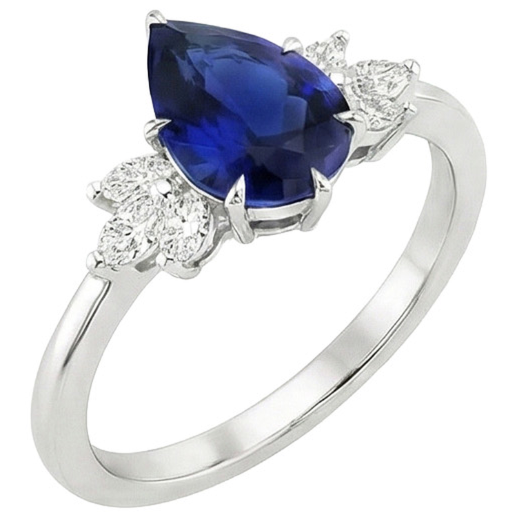 naturel pear diamant 7.25carats bague détail rapproché