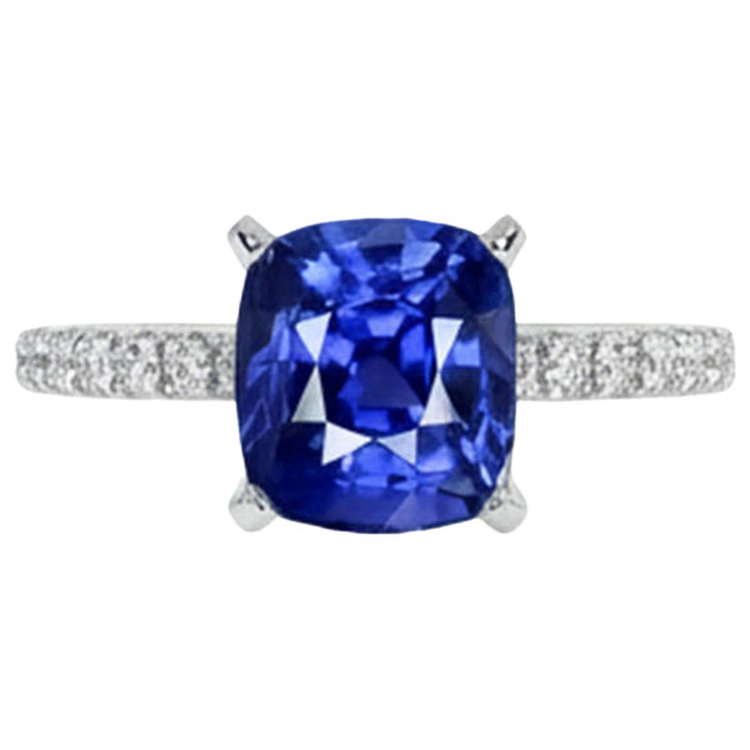 naturel round diamant 2.50carats bague vue de face